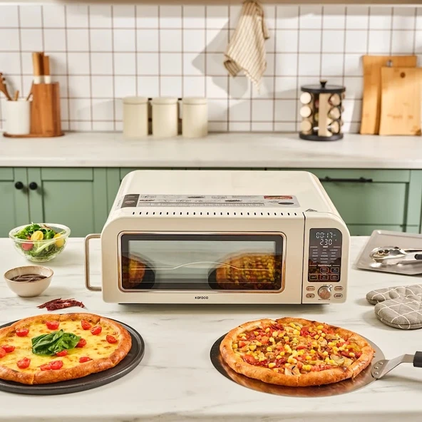 Karaca Vintage Craft Pizza Makinesi ve Airfryer Cream ürün görseli