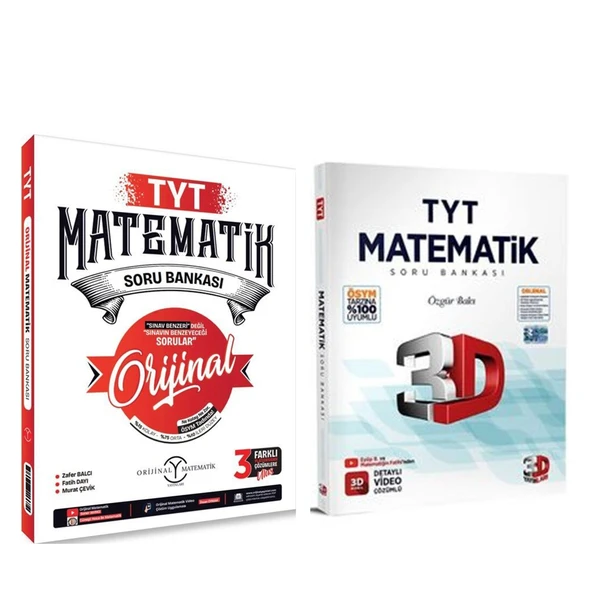 Orijinal Yayınları TYT Orijinal Matematik ve 3D Matematik Soru Bankası Seti 2 Kitap ürün görseli 1