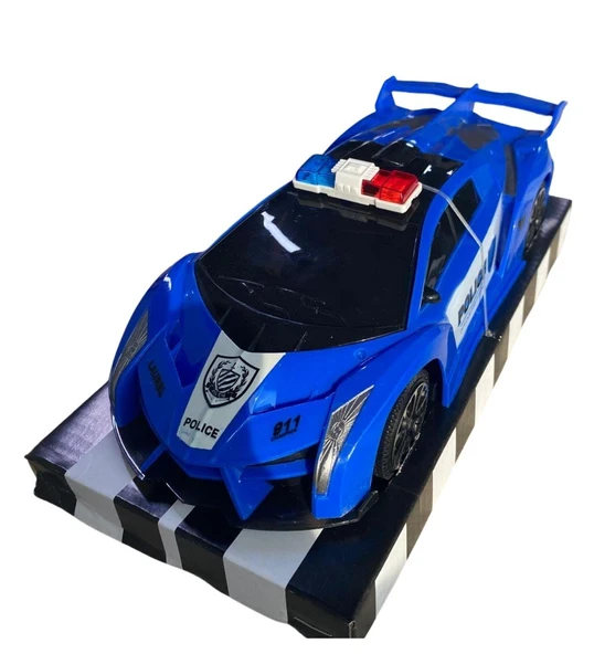 3D Işıklı Sesli Polis Arabası Oyuncak - Spor Araba