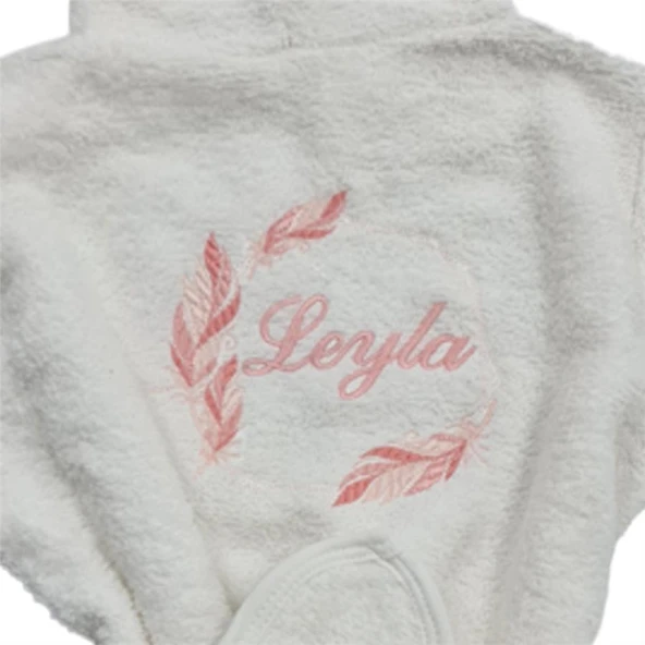 Kişiye Özel Bornoz Tüy Desenli - 2