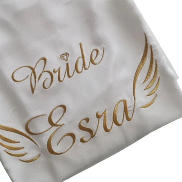 Kişiye Özel Melek Kanatlı Gelin Sabahlığı - 2