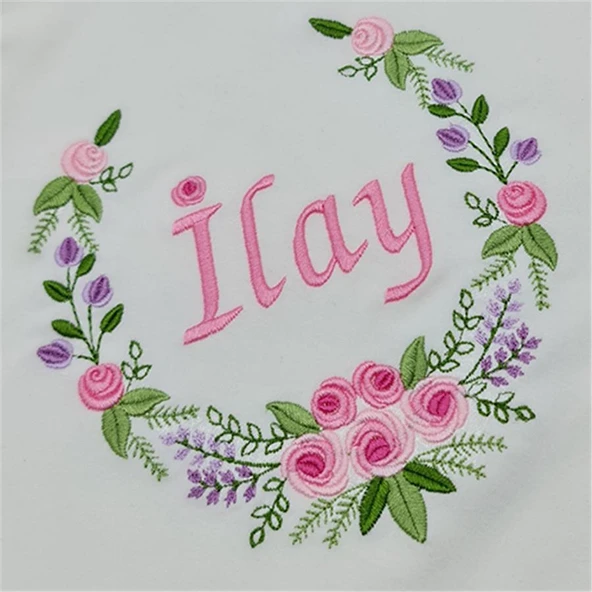 Kişiye Özel Penye Battaniye Rococo Desenli Pembe - 2