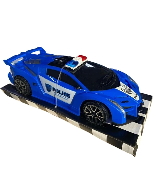 3D Işıklı Sesli Polis Arabası Oyuncak - Spor Araba - 2