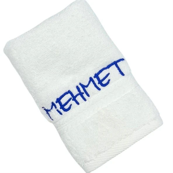 Kişiye Özel Nakışlı Havlu 30x50 Beyaz - Resim 2