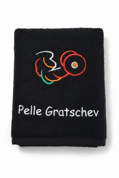 İsimli Fitnes  Antreman Havlusu Siyah 50x90 cm ürün görseli