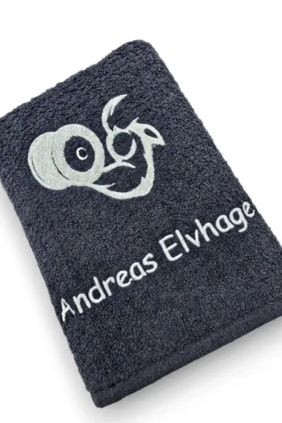 İsimli Fitnes  Antreman Havlusu Siyah 50x90 cm - Resim 8