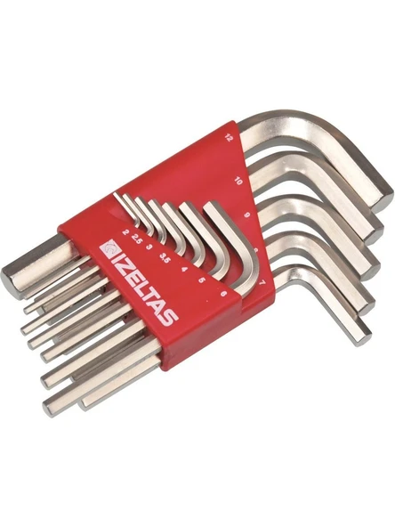 İzeltaş 4900 12 Parça Kısa Boy Alyan Anahtar Takımı ürün görseli 1