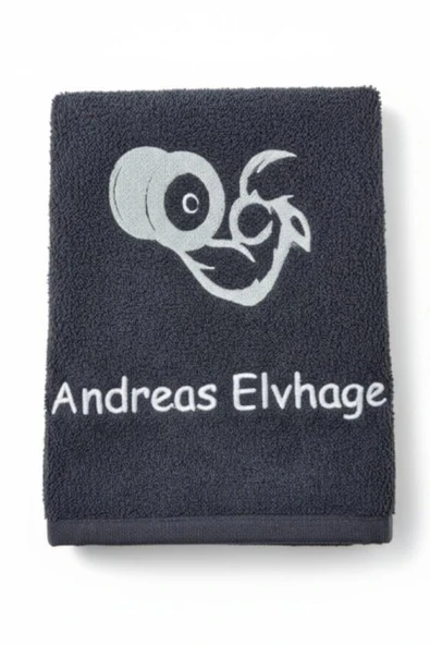 İsimli Fitnes  Antreman Havlusu Siyah 50x90 cm - Resim 7