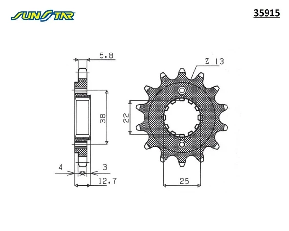 ÖN DİŞLİ KAWASAKI KLR 650cc 1990-2017 - Resim 2