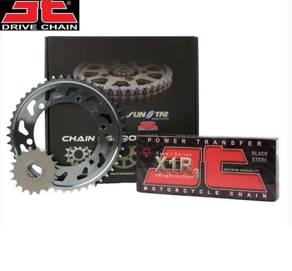 ZİNCİR DİŞLİ SETİ CF MOTO MT 650cc ZİNCİR: JT-520X1R3 Çelik-116 ÖN DİŞLİ : SUNSTAR 15T ARKA DİŞLİ: JT 46T 2022-2024 ürün görseli