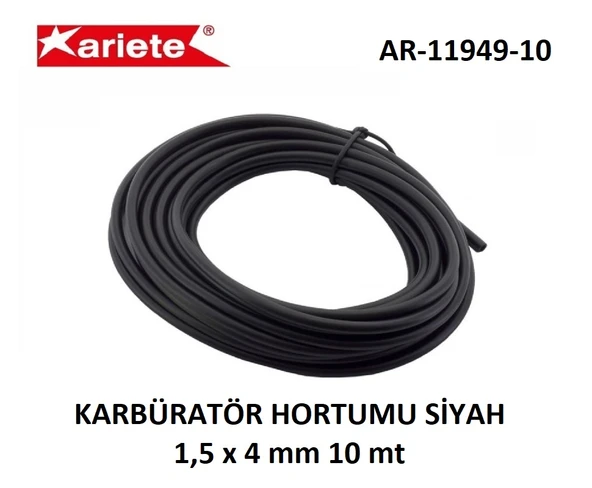 KARBÜRATÖR HORTUMU SİYAH 1,5 x 4 mm 10 mt UNIVERSAL cc - 1