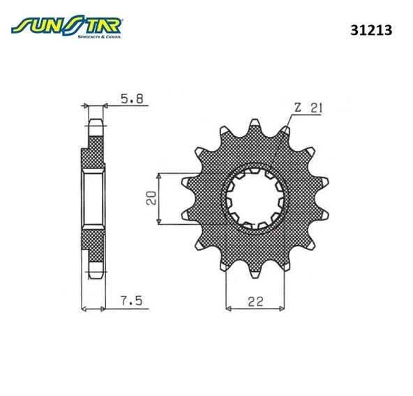 ÖN DİŞLİ HONDA CRF 250 X 250cc DİŞLİ SAYISI : -1 2004-2018 - Resim 2