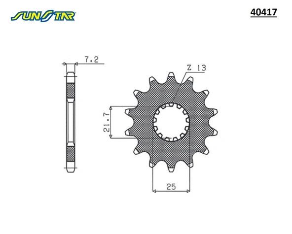 ÖN DİŞLİ YAMAHA TDM 850cc DİŞLİ SAYISI : +1 1996-2001 - Resim 2