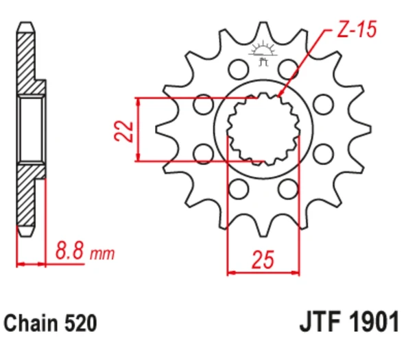 ÖN DİŞLİ KTM EXC F 450cc DİŞLİ SAYISI : -1 2003-2020 ürün görseli