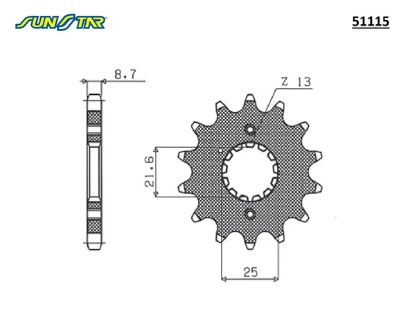 ÖN DİŞLİ YAMAHA YZF R THUNDERCAT 600cc 1996-2003 - Resim 2