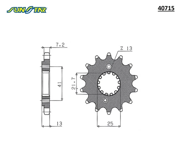 ÖN DİŞLİ HONDA XL V TRANSALP ABS 700cc 2008-2011 - Resim 2
