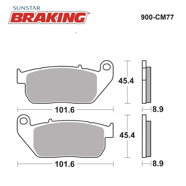 SİNTERLİ ÖN FREN BALATASI HARLEY D. XL 883 SPORTSTER CUSTOM 883cc ÖN SOL 2004-2010 - Resim 2