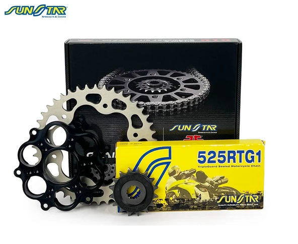 ZİNCİR DİŞLİ SETİ DUCATI MONSTER ABS 1100cc ZİNCİR: SUNSTAR 525RTG1 Gold-104 ÖN DİŞLİ: JT 15T ARKA DİŞLİ: SUNSTAR 39T 2010-2011 ürün görseli