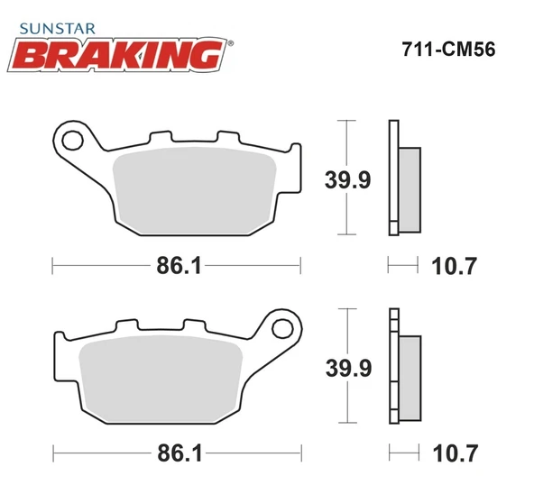 SİNTERLİ ARKA FREN BALATASI YAMAHA XJ6 DIVERSION F 600cc 2009-2015 - Resim 2