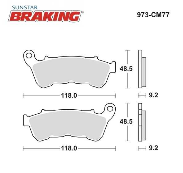 SİNTERLİ ÖN FREN BALATASI HARLEY D. XL 883 L SUPERLOW 883cc 2014-2018 - Resim 2