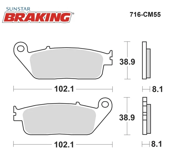 SİNTERLİ FREN BALATASI ZONTES 250 S 250cc ÖN 2024 - Resim 2