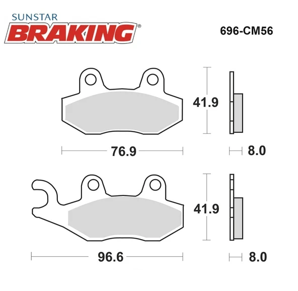 SİNTERLİ FREN BALATASI TRIUMPH TROPHY SE 1215cc ARKA 2013-2016 - Resim 2
