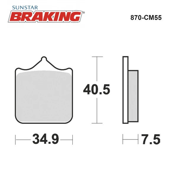 SİNTERLİ ÖN FREN BALATASI TRIUMPH STREET SCRAMBLER 900cc 2019-2020 - Resim 2