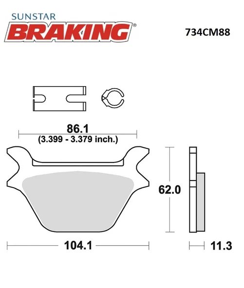 SİNTERLİ ARKA FREN BALATASI HARLEY D. XLH 883 SPORTSTER 883cc 1990-2006 - Resim 2