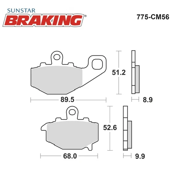 SİNTERLİ ARKA FREN BALATASI KAWASAKI ZX-9R NINJA 900cc 1994-2003 - Resim 2