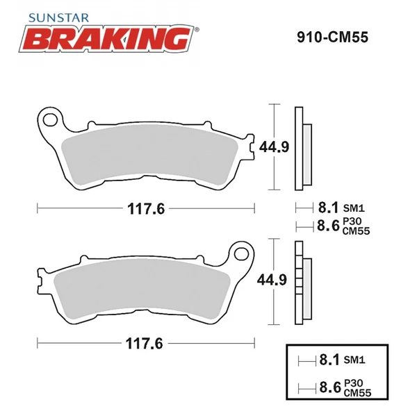 SİNTERLİ FREN BALATASI SUZUKI UH 200 BURGMAN 200cc ÖN 2007-2020 - Resim 2