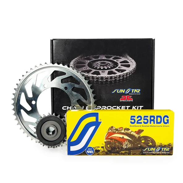 ZİNCİR DİŞLİ SETİ TRIUMPH THRUXTON RS 1200cc ZİNCİR: SUNSTAR 525RDG Çelik-100 ÖN-ARKA DİŞLİ: JT 16T-42T 2020-2021 - Resim 2