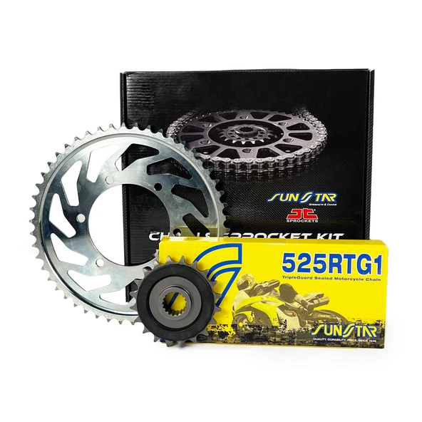 ZİNCİR DİŞLİ SETİ TRIUMPH THRUXTON RS 1200cc ZİNCİR: SUNSTAR 525RTG1 Gold-100 ÖN-ARKA DİŞLİ: JT 16T-42T 2020-2021 - Resim 2