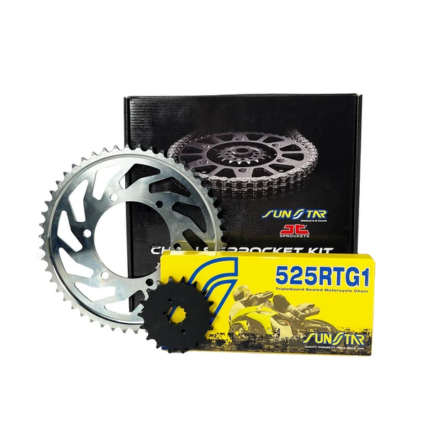 ZİNCİR DİŞLİ SETİ TRIUMPH THRUXTON RS 1200cc ZİNCİR: SUNSTAR 525RTG1 Gold-100 ÖN-ARKA DİŞLİ: JT 16T-42T 2020-2021 ürün görseli