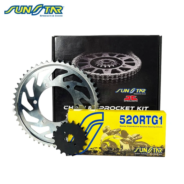 ZİNCİR DİŞLİ SETİ DUCATI MONSTER 797cc ZİNCİR: SUNSTAR 520RTG1 Gold-104 ÖN-ARKA DİŞLİ: SUNSTAR 15T-46T 2017-2020 ürün görseli