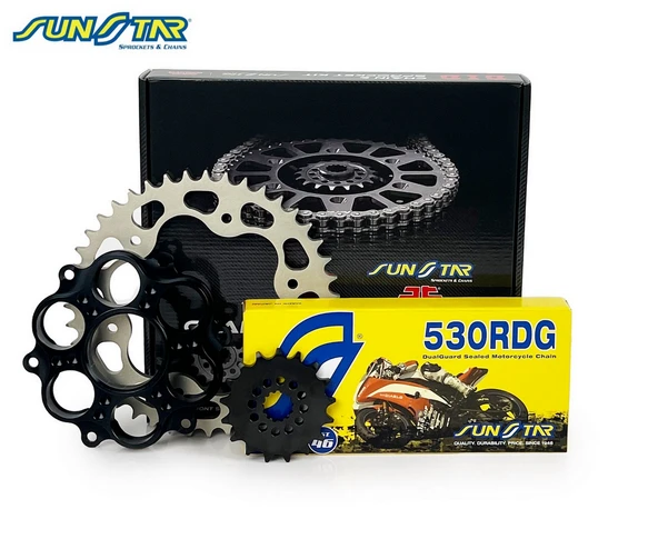 ZİNCİR DİŞLİ SETİ DUCATI MULTISTRADA PIKES PEAK 1260cc ZİNCİR: SUNSTAR 530RDG Çelik-114 ÖN DİŞLİ: SUNSTAR 15T ARKA DİŞLİ: JT 40T 2018-2022 ürün görseli
