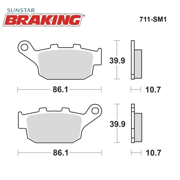 YARI METALİK ARKA FREN BALATASI YAMAHA XJ6 DIVERSION F 600cc 2009-2015 - Resim 2