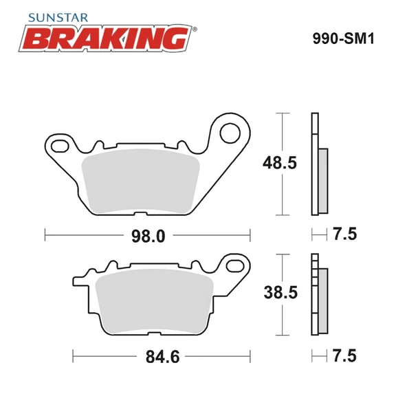 YARI METALİK ÖN FREN BALATASI YAMAHA N-MAX 155cc 2015-2024 - Resim 2