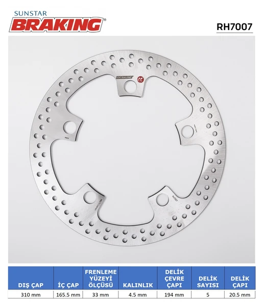 HONDA VFR 1200 X CROSSTOURER GOLD WING F6C YUVARLAK ÖN FREN DİSKİ 1800cc ÖN İKİ TAKIM KULLANIR 2014-2017 ürün görseli