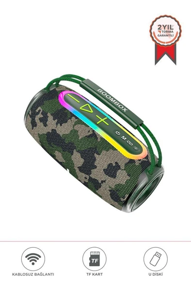 Torima BOOMBOX680 Yeşil Kamuflaj IPX6 Kablosuz 30W Bluetooth Hoparlör Speaker ürün görseli