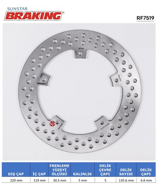 BMW S 1000 R RR YUVARLAK ARKA FREN DİSKİ BMW S 1000 R 1000cc ARKA 2014-2019 ürün görseli