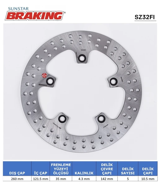 SUZUKI AN 400-650 BURGMAN YUVARLAK ÖN FREN DİSKİ ÖN İKİ TAKIM KULLANIR 2004-2019 ürün görseli