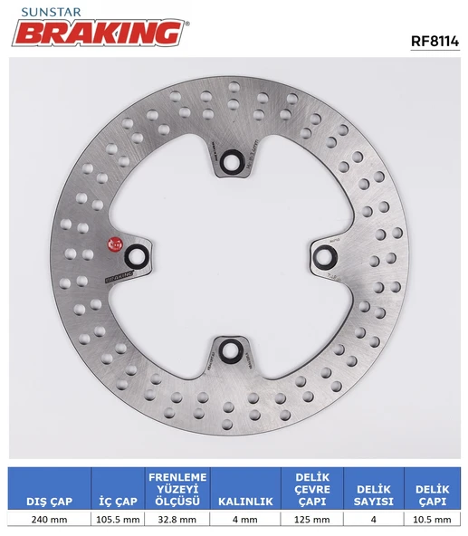 HONDA YUVARLAK ARKA FREN DİSKİ HONDA FORZA300cc ARKA 2013-2017 ürün görseli