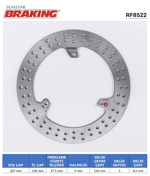 YAMAHA X-MAX 400 YUVARLAK ARKA FREN DİSKİ YAMAHA X-MAX 400cc 2013-2021 ürün görseli