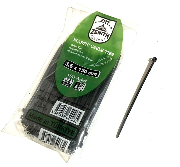 CIRT 3,5 MM X 150MM KABLO BAĞI İTHAL SİYAH 1 PAKET = 100 ADET UNIVERSAL cc - 1