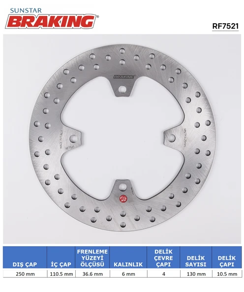 KAWASAKI Z 750-800-1000 VERSYS 1000 ZZR 1400 YUVARLAK ARKA FREN DİSKİ ARKA 2016-2021 ürün görseli