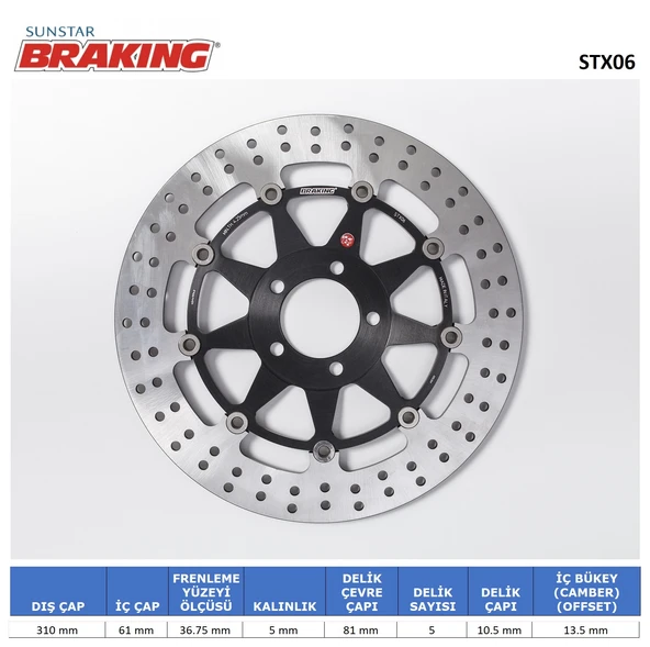 KAWASAKI YUVARLAK ÖN FREN DİSKİ ZZR 1100cc ÖN İKİ TAKIM KULLANIR 1990-2001 ürün görseli