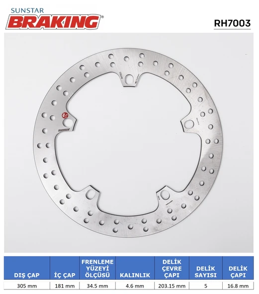 BMW YUVARLAK ÖN FREN DİSKİ BMW R 1250 GS ADV 1250cc ÖN İKİ TAKIM KULLANIR 2019-2023 ürün görseli