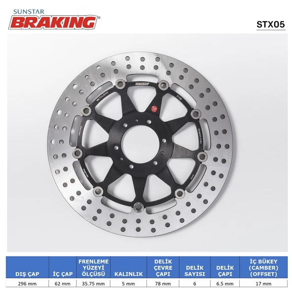 HONDA YUVARLAK ÖN FREN DİSKİ HONDA XLV VARADERO ABS 1000cc ÖN İKİ TAKIM KULLANIR 2004-2011 ürün görseli