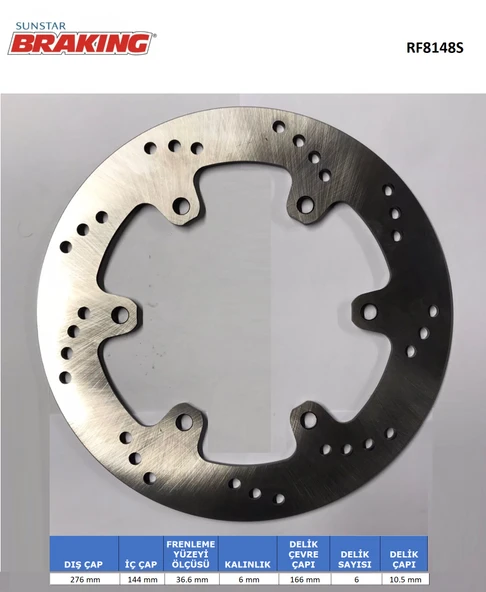 HONDA SWT 600 YUVARLAK ÖN FREN DİSKİ HONDA SW-T ABS 600cc ÖN 2011-2013 ürün görseli