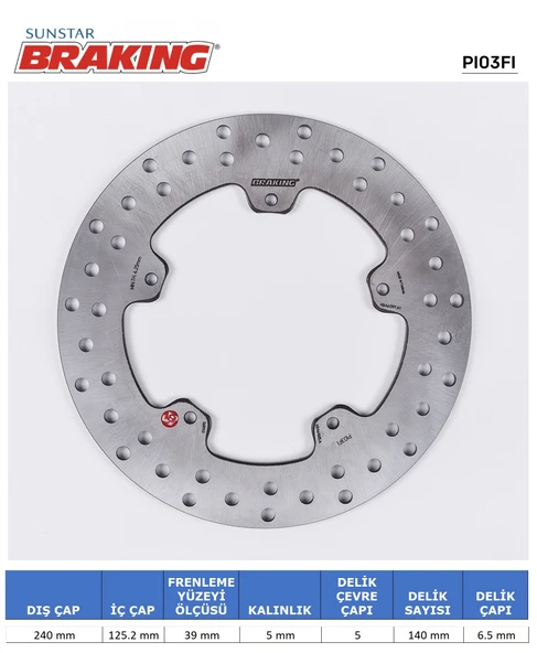 PIAGGIO YUVARLAK ARKA FREN DİSKİ PIAGGIO X9 EVOLUTION 500cc 2003-2009 ürün görseli